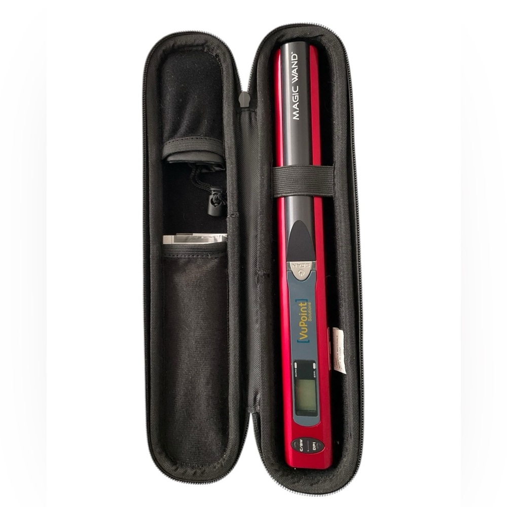 VuPoint Magic Wand Portable Scanner Red Black Design With LCD Preview Screen LN